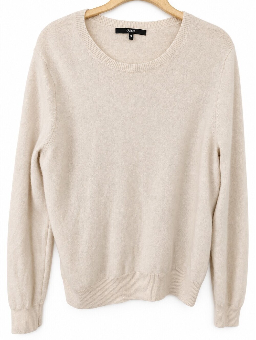 Quince Women’s Mongolian Cashmere Crewneck Sweater Size XL Ivory Minimalist